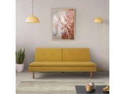 GPASPLUS Banquette Convertible 2 Places En Bois - Tissu Jaune - L 189 X P 105 X H 86 Cm - Eliana -Banquette Magasin G CNF A28006122 C