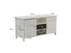 Mobili Rebecca Banc Meuble De Rangement 3 Tiroirs 2 Porte Bois Blanc 45x90x34 -Banquette Magasin G CNF B27556401 C