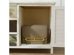 Mobili Rebecca Banc Meuble De Rangement 3 Tiroirs 2 Porte Bois Blanc 45x90x34 -Banquette Magasin G CNF B27556401 E
