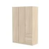 Armoire à Trois Portes Avec Barre-penderie, étagères Et Tiroirs, Couleur Chêne, Mesures En Cm 180 X 121 X 52 -Banquette Magasin G CNF B58561805 B