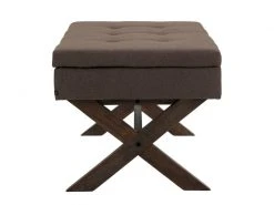 Banquette Namaro En Tissu Avec Espace De Rangement Pieds Bois De Caoutchouc , Marron/antique -Banquette Magasin G CNF C33738723 D