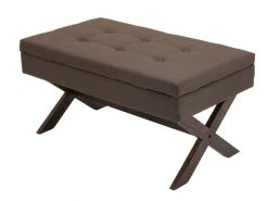 Banquette Namaro En Tissu Avec Espace De Rangement Pieds Bois De Caoutchouc , Marron/antique -Banquette Magasin G CNF C33738723 E