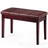 Banquette Piano Avec Coussin Rayé Rembourré En Cuir Pu Et Compartiment De Rangement, Pour Usage Professionnel/privé, Marron -Banquette Magasin G CNF C92952106 B