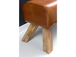 Finebuy Bois Massif Cuir Banc 90 X 43 X 30 Cm Style Rétro | Rembourré Banc | Banc En Cuir Salle à Manger Brun | Petit Banquette De Lit Cuir Véritable Banc Couloir -Banquette Magasin G CNF C93964304 E