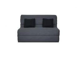 Banquette Bz Dunlopillo - Tissu Gris + 2 Coussins Noir - L 140 X P 99 X H 98 Cm - Alice