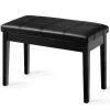 Banquette Piano Avec Coussin Rayé Rembourré En Cuir Pu Et Compartiment De Rangement, Pour Usage Professionnel/privé, Noir -Banquette Magasin G CNF D18800959 B