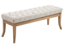 Banc Ramses Tissu Pieds Antique Clair , Crème/120 Cm