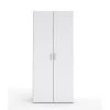 Dmora Armoire Avec Deux Portes Battantes, Avec Deux étagères Et Barre De Penderie, Couleur Blanche, 77 X 175 X 49 Cm. -Banquette Magasin G CNF D61591121 D