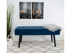 Banc En Tissu Coloris Bleu Foncé - Dim : 100 X 44 X 35 Cm -pegane- -Banquette Magasin G CNF D62169577 E
