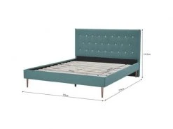 GPASPLUS Ocean Lit Adulte 160 X 200 Cm - Tissu Vert - Pieds Dores - Sommier A Lattes -Banquette Magasin G CNF D77798656 E