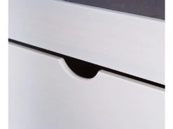 Lit Avec Compartiments De Rangement, Table De Chevet Avec Roues Inclus, En Pin Massif Verni à L'eau, Blanc -Banquette Magasin G CNF E69429924 D