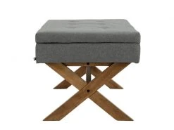 Banquette Namaro En Tissu Avec Espace De Rangement Pieds Bois De Caoutchouc , Gris/antique Clair -Banquette Magasin G CNF G93939912 D