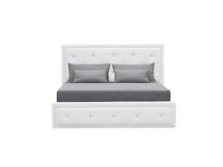 GPASPLUS Virginia Lit Coffre Adulte 160x200 Cm - Simili Blanc - Sommier Inclus -Banquette Magasin G CNF H44324294 C