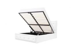 GPASPLUS Virginia Lit Coffre Adulte 160x200 Cm - Simili Blanc - Sommier Inclus -Banquette Magasin G CNF H44324294 E