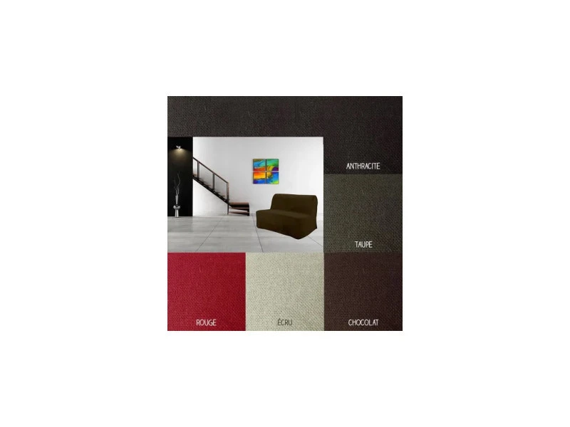 PROMO_LINGE Housse De Clic Clac - Bz - - Anthracite - 190 X 200 Cm . 3 PROMO_LINGE Housse De Clic Clac - Bz - - Anthracite - 190 X 200 Cm .