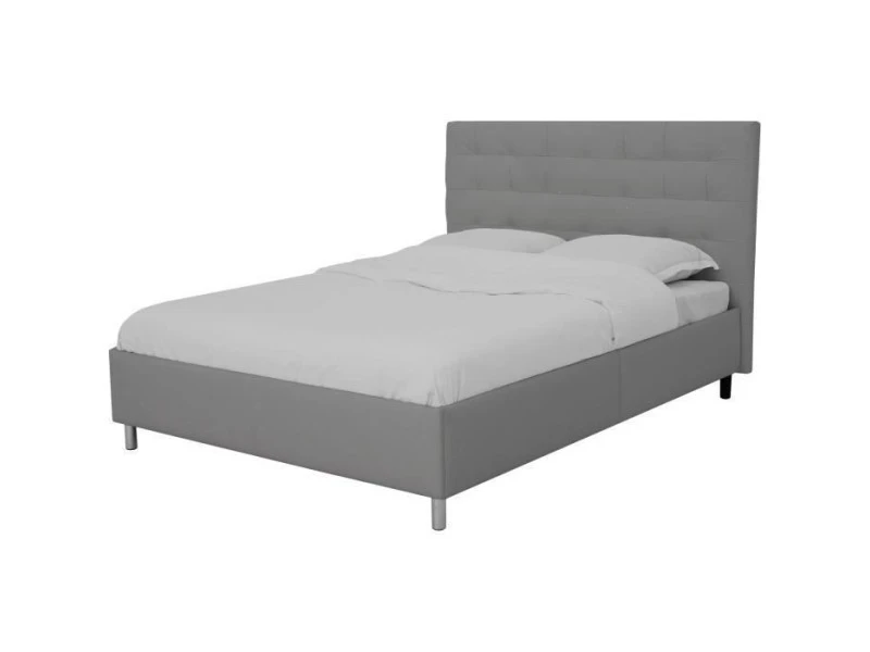 GPASPLUS Lit Adulte 140 X 190 Cm - Simili Gris - Tyyli 3 GPASPLUS Lit Adulte 140 X 190 Cm - Simili Gris - Tyyli