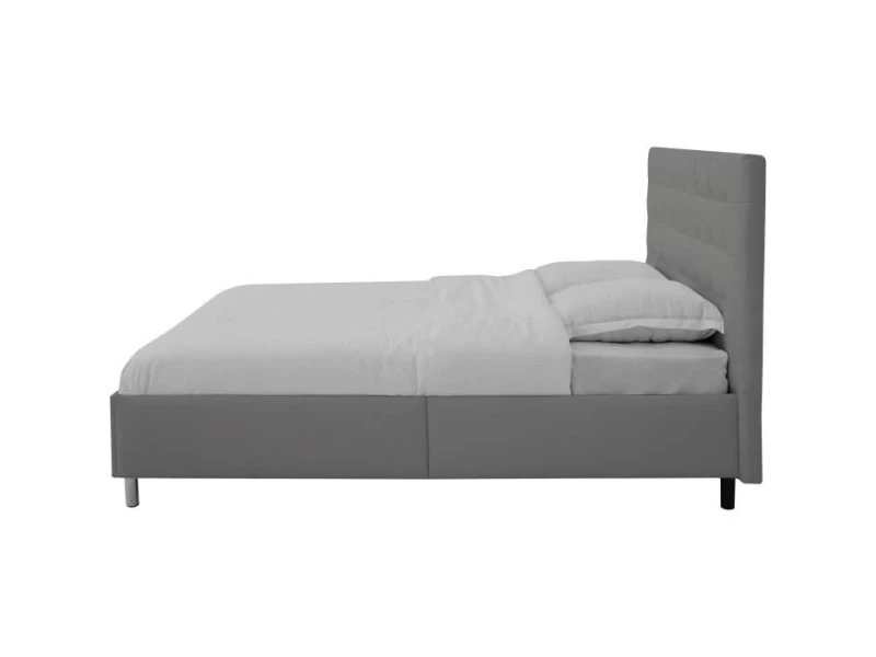 GPASPLUS Lit Adulte 140 X 190 Cm - Simili Gris - Tyyli 6 GPASPLUS Lit Adulte 140 X 190 Cm - Simili Gris - Tyyli – Image 4