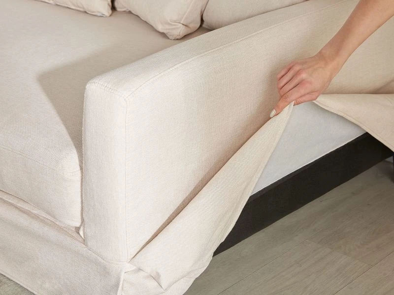 Housse Pour Canapé 3 Places Gilja Beige 5 Housse Pour Canapé 3 Places Gilja Beige – Image 3