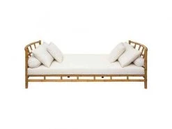 Banquette En Rotin Coloris Marron - Longueur 220 X Profondeur 90 X Hauteur 76,5 Cm -pegane- -Banquette Magasin G CNF J69672955 C