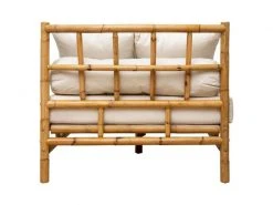 Banquette En Rotin Coloris Marron - Longueur 220 X Profondeur 90 X Hauteur 76,5 Cm -pegane- -Banquette Magasin G CNF J69672955 D