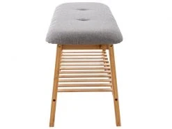 Banquette Marne En Tissu Avec Pieds Carrés En Bois De Bambou , Gris/90 Cm 8 Banquette Marne En Tissu Avec Pieds Carrés En Bois De Bambou , Gris/90 Cm -Banquette Magasin G CNF J69718492 D