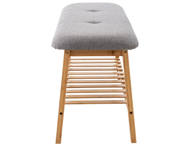 Banquette Marne En Tissu Avec Pieds Carrés En Bois De Bambou , Gris/90 Cm 5 Banquette Marne En Tissu Avec Pieds Carrés En Bois De Bambou , Gris/90 Cm – Image 3