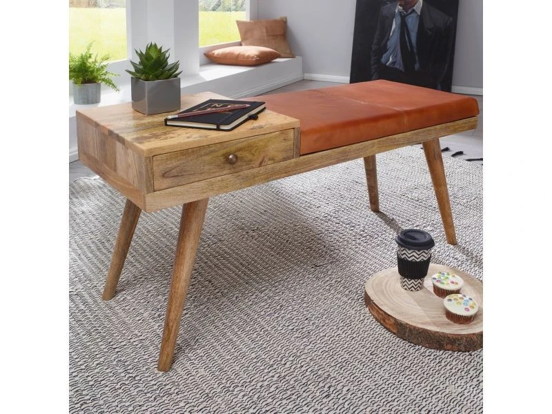 Finebuy Banc Peau De Chèvre Bois Massif 100 X 52 X 38 Cm Style Rétro | Banquette Couloir Avec Espace De Rangement | Banc En Cuir Rembourré Stockage | Petit Banc De Lit Cuir Véritable 3 Finebuy Banc Peau De Chèvre Bois Massif 100 X 52 X 38 Cm Style Rétro | Banquette Couloir Avec Espace De Rangement | Banc En Cuir Rembourré Stockage | Petit Banc De Lit Cuir Véritable