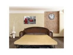 Canapé Convertible 3 Places Marron Aspect Vieilli - Cuba -Banquette Magasin G CNF J77464105 D