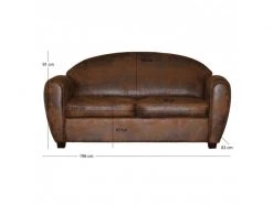 Canapé Convertible 3 Places Marron Aspect Vieilli - Cuba -Banquette Magasin G CNF J77464105 F