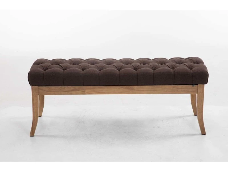 Banc Ramses Tissu Pieds Antique Clair , Marron/120 Cm 3 Banc Ramses Tissu Pieds Antique Clair , Marron/120 Cm