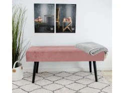 Banc En Tissu Coloris Rose - Dim : 100 X 44 X 35 Cm -pegane- -Banquette Magasin G CNF L15524410 E