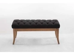 Banc Ramses Tissu Pieds Antique Clair , Gris Foncé/100 Cm