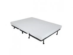 MEUBLETMOI Banquette Lit Bz 140x190 Cm En Tissu Gris Et Matelas 12 Cm - Cyriac -Banquette Magasin G CNF M61401017 E