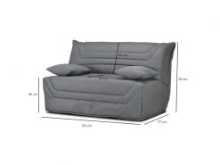 MEUBLETMOI Banquette Lit Bz 140x190 Cm En Tissu Gris Et Matelas 12 Cm - Cyriac -Banquette Magasin G CNF M61401017 R