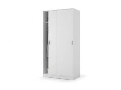 Armoire Avec Deux Portes Coulissantes, Couleur Blanche, 200 X 100 X 50 Cm -Banquette Magasin G CNF M94409138 E