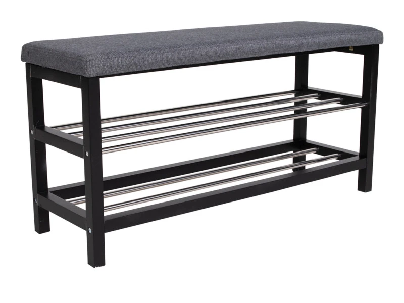 Banc Coloris Gris En Acier / Polyester - 100 X 34 X 50 Cm -pegane- 3 Banc Coloris Gris En Acier / Polyester - 100 X 34 X 50 Cm -pegane-