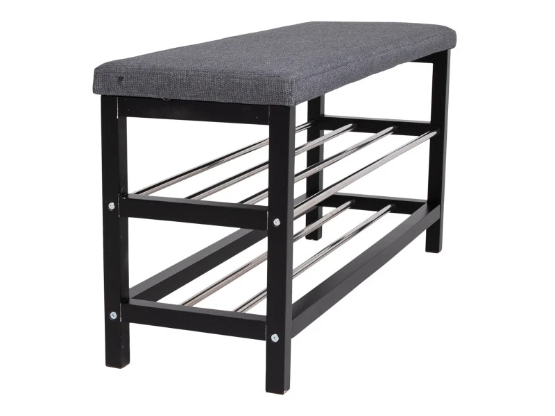 Banc Coloris Gris En Acier / Polyester - 100 X 34 X 50 Cm -pegane- 4 Banc Coloris Gris En Acier / Polyester - 100 X 34 X 50 Cm -pegane- – Image 2