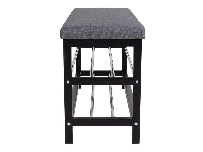 Banc Coloris Gris En Acier / Polyester - 100 X 34 X 50 Cm -pegane- 5 Banc Coloris Gris En Acier / Polyester - 100 X 34 X 50 Cm -pegane- – Image 3