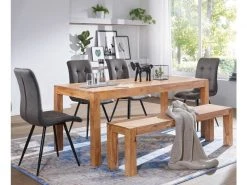 Finebuy Banc De Cuisine Bois Massif Acacia | Salle à Manger Banque - Banc Pour Table De Cuisine | Banc Salle à Manger -Banquette Magasin G CNF N81578037 D