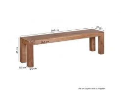 Finebuy Banc De Cuisine Bois Massif Acacia | Salle à Manger Banque - Banc Pour Table De Cuisine | Banc Salle à Manger -Banquette Magasin G CNF N81578037 E