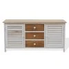 Mobili Rebecca Banc Meuble 3 Tiroirs 2 Porte Bois Blanc Beige 44x90x34 -Banquette Magasin G CNF O43758958 B