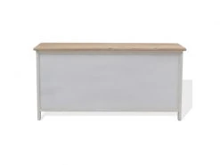 Mobili Rebecca Banc Meuble 3 Tiroirs 2 Porte Bois Blanc Beige 44x90x34 -Banquette Magasin G CNF O43758958 F