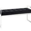 Banc En Tissu Velours Rembourré Noir - 100 X 40 X 56 Cm -pegane- -Banquette Magasin G CNF O57640615 B