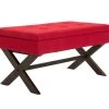 Banquette Namaro En Tissu Avec Espace De Rangement Pieds Bois De Caoutchouc , Rouge/antique -Banquette Magasin G CNF O71839938 B