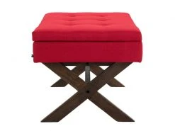 Banquette Namaro En Tissu Avec Espace De Rangement Pieds Bois De Caoutchouc , Rouge/antique -Banquette Magasin G CNF O71839938 D