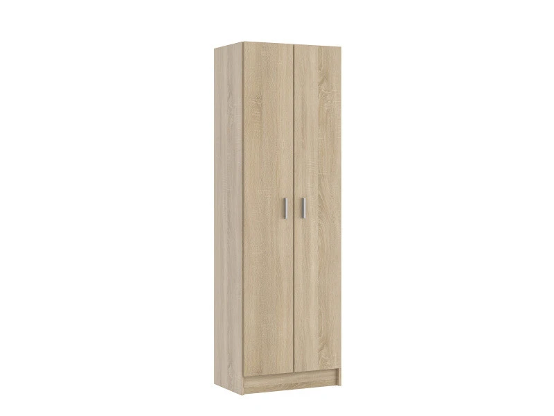 Armoire Multifonction Avec Deux Portes Battantes Et Cinq étagères Réglables En Hauteur, Couleur Chêne, Cm 180 X 59 X 37 3 Armoire Multifonction Avec Deux Portes Battantes Et Cinq étagères Réglables En Hauteur, Couleur Chêne, Cm 180 X 59 X 37