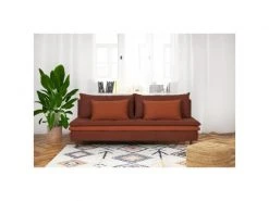 GPASPLUS Banquette Convertible 3 Places Massa - Tissu Rouge - L 195 X P 86 X H 82 Cm -Banquette Magasin G CNF P15769639 C