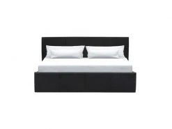 GPASPLUS Martin Lit Adulte 160 X 200 Cm + Coffre De Rangement - Simili Noir - Sommier Inclus -Banquette Magasin G CNF P59084323 C