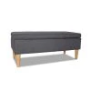 Istanbul - Coffre Pour Ottoman Avec Conteneur 42l. Banc Ottoman En Tissu Avec Siège Rembourré Et Pieds En Bois De Pin Couleur Space Grey -Banquette Magasin G CNF P60886540 B