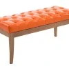 Banc Ramses Similicuir Antique Clair , Orange/100 Cm -Banquette Magasin G CNF P61254276 B